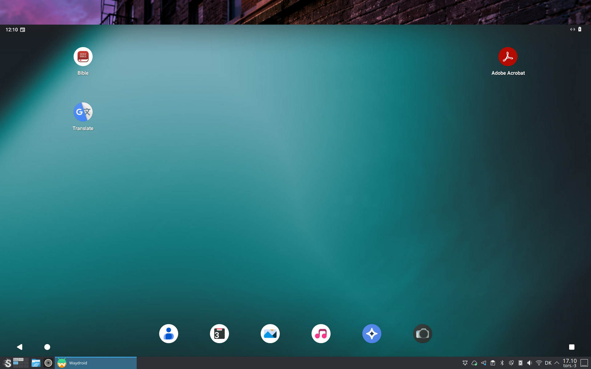 Waydroid running through 12to11